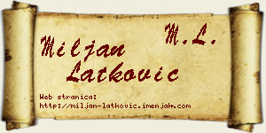 Miljan Latković vizit kartica